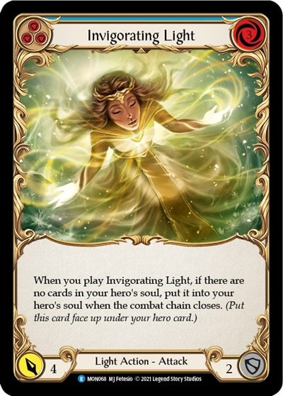 Invigorating Light Blue (MON) #MON068 Rare (Unlimited Edition Normal Lightly Played) Monarch Flesh and Blood TCG: 2021