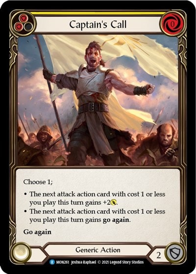 Captains Call Yellow (MON) #MON261 Rare (Unlimited Edition Normal Lightly Played) Monarch Flesh and Blood TCG: 2021