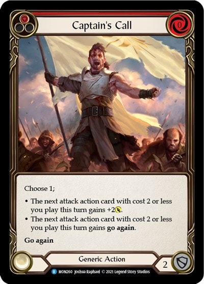 Captains Call Red (MON) #MON260 Rare (Unlimited Edition Normal Lightly Played) Monarch Flesh and Blood TCG: 2021