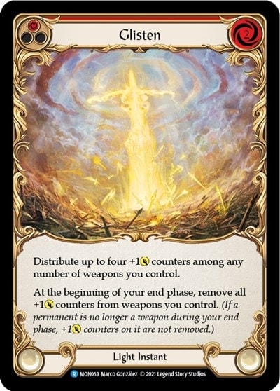 Glisten Red (MON) #MON069 Rare (Unlimited Edition Normal Lightly Played) Monarch Flesh and Blood TCG: 2021