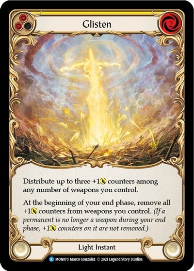 Glisten Yellow (MON) #MON070 Rare (Unlimited Edition Normal Lightly Played) Monarch Flesh and Blood TCG: 2021