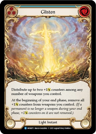 Glisten Blue (MON) #MON071 Rare (Unlimited Edition Normal Lightly Played) Monarch Flesh and Blood TCG: 2021
