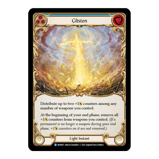 Glisten (Blue) (MON) #MON071 Rare (Unlimited Edition Normal Lightly Played) Monarch Flesh and Blood TCG: 2021