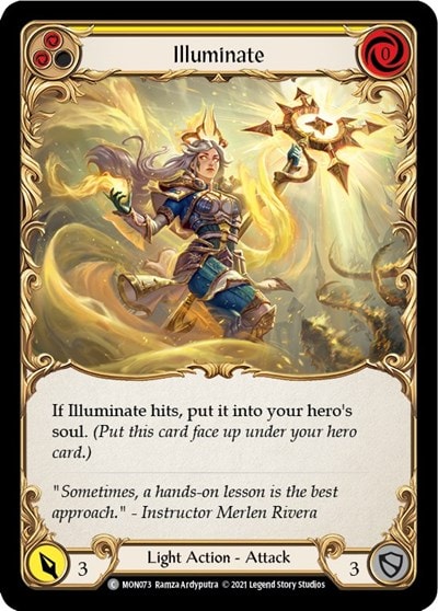 Illuminate Yellow (MON) #MON073 Common (Unlimited Edition Rainbow Foil Lightly Played) Monarch Flesh and Blood TCG: 2021