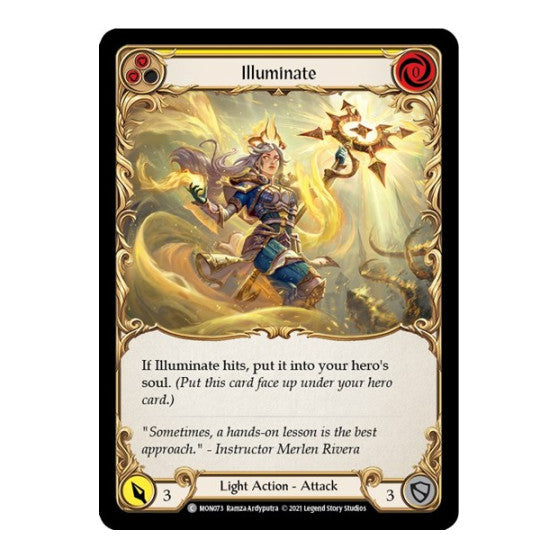 Illuminate (Yellow) (MON) #MON073 Common (Unlimited Edition Rainbow Foil Lightly Played) Monarch Flesh and Blood TCG: 2021