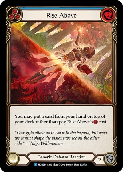 Rise Above Blue (MON) #MON259 Rare (Unlimited Edition Normal Lightly Played) Monarch Flesh and Blood TCG: 2021