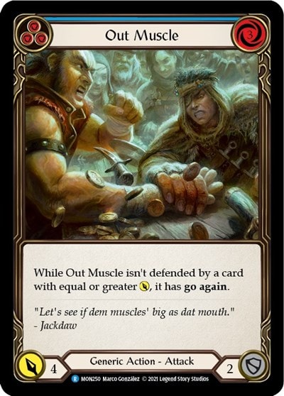Out Muscle Blue (MON) #MON250 Rare (Unlimited Edition Normal Lightly Played) Monarch Flesh and Blood TCG: 2021