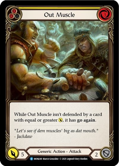 Out Muscle Yellow (MON) #MON249 Rare Monarch Flesh and Blood TCG: 2021