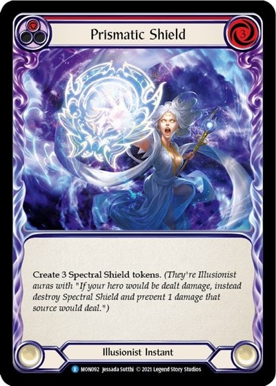 Prismatic Shield Red (MON) #MON092 Rare (Unlimited Edition Rainbow Foil Near Mint) Monarch Flesh and Blood TCG: 2021