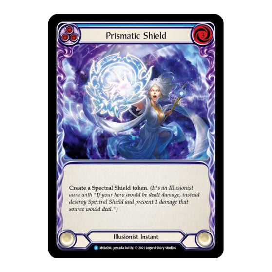 Prismatic Shield (Blue) (MON) #MON094 Rare (Unlimited Edition Rainbow Foil Lightly Played) Monarch Flesh and Blood TCG: 2021