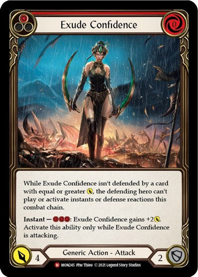 Exude Confidence (MON) #MON245 Majestic (Unlimited Edition Normal Near Mint) Monarch Flesh and Blood TCG: 2021