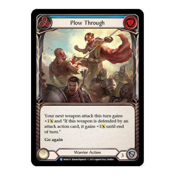 Plow Through (Blue) (MON) #MON115 Rare Monarch Flesh and Blood TCG: 2021