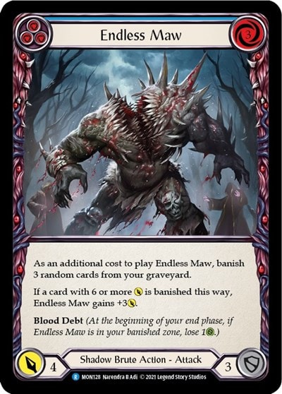 Endless Maw Blue (MON) #MON128 Rare (Unlimited Edition Normal Lightly Played) Monarch Flesh and Blood TCG: 2021