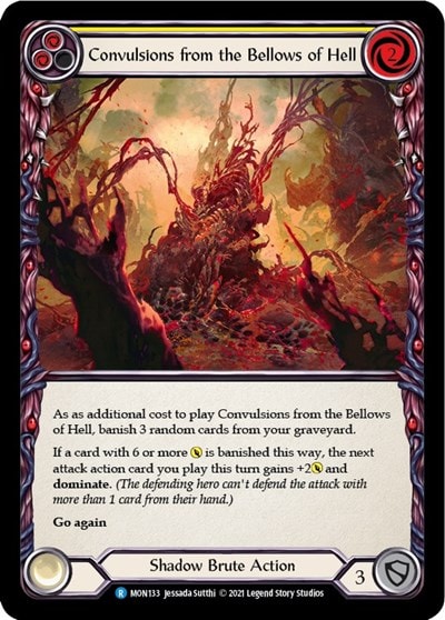 Convulsions from the Bellows of Hell Yellow (MON) #MON133 Rare (Unlimited Edition Normal Lightly Played) Monarch Flesh and Blood TCG: 2021