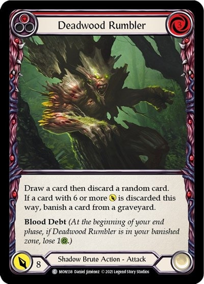 Deadwood Rumbler Red (MON) #MON138 Common (Unlimited Edition Rainbow Foil Near Mint) Monarch Flesh and Blood TCG: 2021