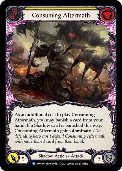 Consuming Aftermath Yellow (MON) #MON196 Rare (Unlimited Edition Normal Lightly Played) Monarch Flesh and Blood TCG: 2021