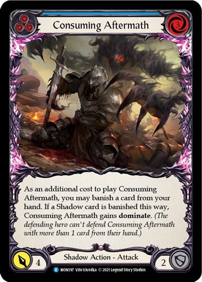 Consuming Aftermath Blue (MON) #MON197 Rare (Unlimited Edition Normal Lightly Played) Monarch Flesh and Blood TCG: 2021