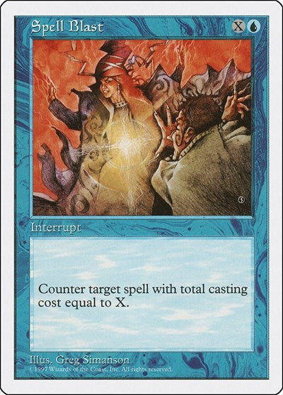 Spell Blast (5ED) #126 Common (Lightly Played) Fifth Edition Magic: The Gathering: 1997