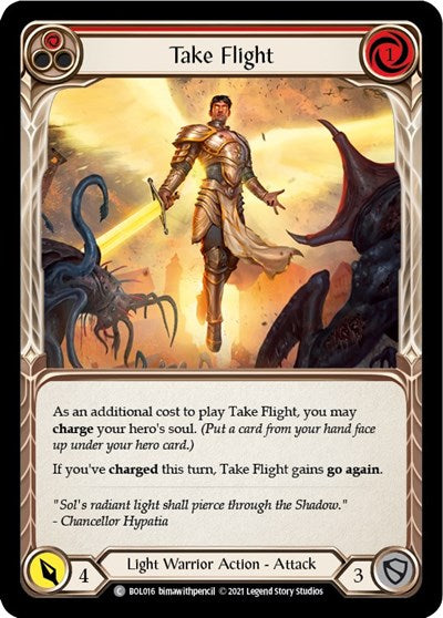 Take Flight Red (BOL) #BOL016 Common (Near Mint) Blitz Deck: Monarch - Boltyn Flesh and Blood TCG: 2021