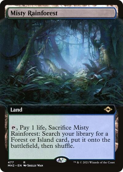 Misty Rainforest Extended Art (MH2) #477 Rare (Near Mint) Modern Horizons 2 Magic: The Gathering: 2021