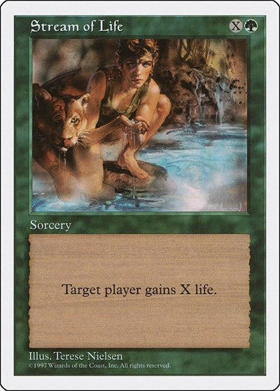 Stream of Life (5ED) #328 Common (Moderately Played) Fifth Edition Magic: The Gathering: 1997