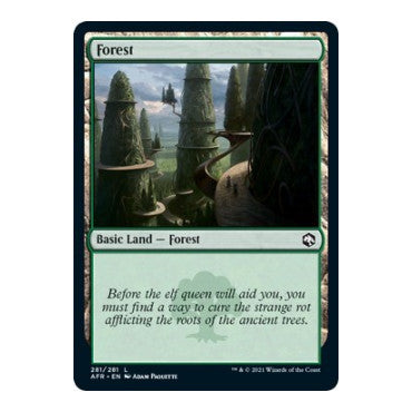 Forest 281 (AFR) #281 Land (Foil Lightly Played) Adventures in the Forgotten Realms Magic: The Gathering: 2021