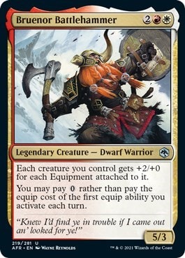 Bruenor Battlehammer (AFR) #219 Uncommon (Lightly Played) Adventures in the Forgotten Realms Magic: The Gathering: 2021