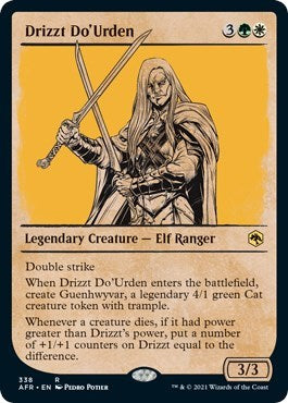Drizzt DoUrden Showcase (AFR) #338 Rare (Damaged) Adventures in the Forgotten Realms Magic: The Gathering: 2021