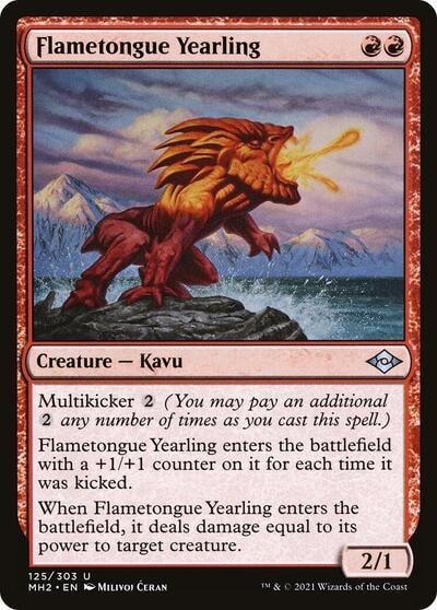 Flametongue Yearling (MH2) #125 Uncommon (Lightly Played) Modern Horizons 2 Magic: The Gathering: 2021