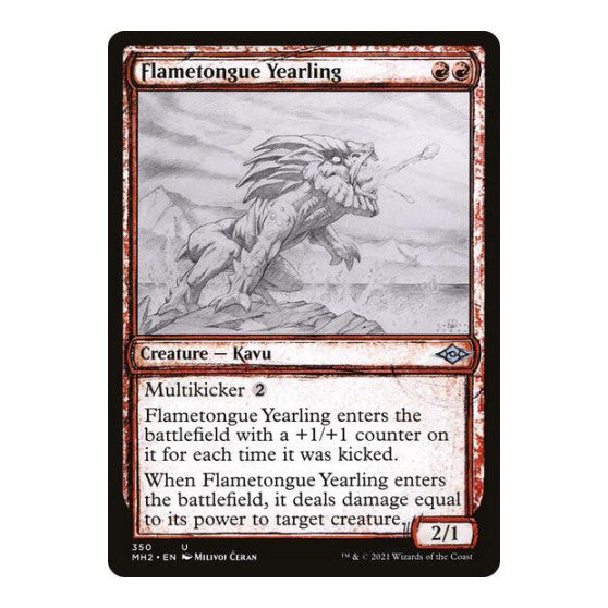 Flametongue Yearling Showcase (MH2) #350 Uncommon (Lightly Played) Modern Horizons 2 Magic: The Gathering: 2021
