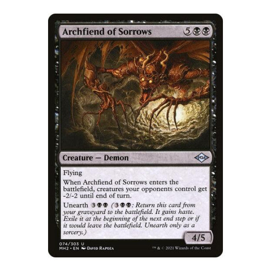 Archfiend of Sorrows (MH2) #74 Uncommon (Lightly Played) Modern Horizons 2 Magic: The Gathering: 2021