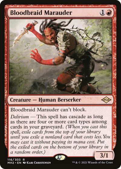 Bloodbraid Marauder (MH2) #116 Rare (Lightly Played) Modern Horizons 2 Magic: The Gathering: 2021
