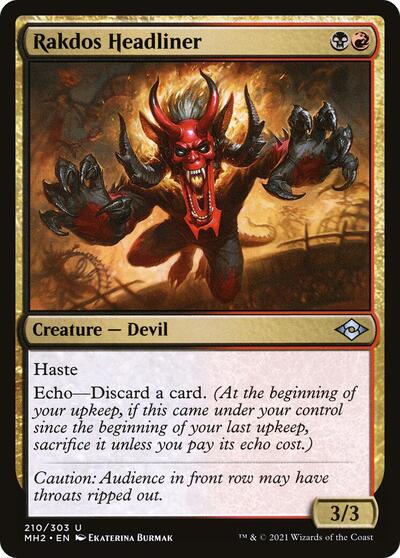 Rakdos Headliner (MH2) #210 Uncommon (Lightly Played) Modern Horizons 2 Magic: The Gathering: 2021