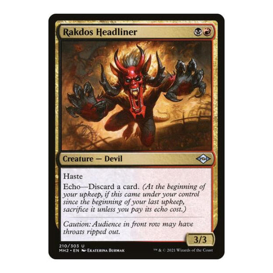 Rakdos Headliner (MH2) #210 Uncommon (Lightly Played) Modern Horizons 2 Magic: The Gathering: 2021