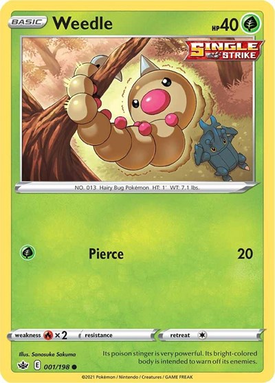 Weedle (SWSH06) #001/198 Common (Heavily Played) SWSH06: Chilling Reign Pokemon: 2021