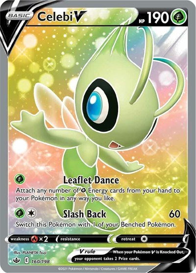 Celebi V (Full Art) (SWSH06) #160/198 Ultra Rare (Holofoil Near Mint) SWSH06: Chilling Reign Pokemon: 2021