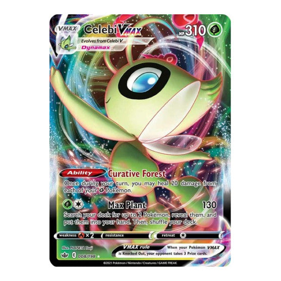 Celebi VMAX (SWSH06) #008/198 Ultra Rare (Holofoil Near Mint) SWSH06: Chilling Reign Pokemon: 2021