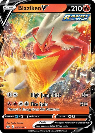 Blaziken V (SWSH06) #020/198 Ultra Rare (Holofoil Moderately Played) SWSH06: Chilling Reign Pokemon: 2021