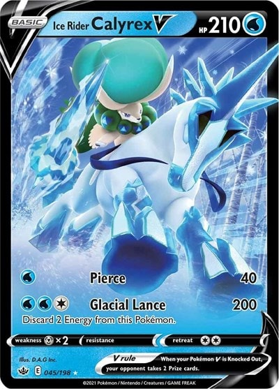 Ice Rider Calyrex V (SWSH06) #045/198 Ultra Rare (Holofoil Near Mint) SWSH06: Chilling Reign Pokemon: 2021