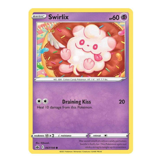 Swirlix (SWSH06) #067/198 Common (Reverse Holofoil Lightly Played) SWSH06: Chilling Reign Pokemon: 2021