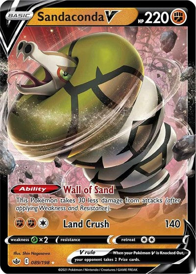 Sandaconda V (SWSH06) #089/198 Ultra Rare (Holofoil Near Mint) SWSH06: Chilling Reign Pokemon: 2021