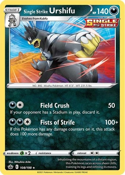 Single Strike Urshifu (SWSH06) #108/198 Holo Rare (Reverse Holofoil Near Mint) SWSH06: Chilling Reign Pokemon: 2021