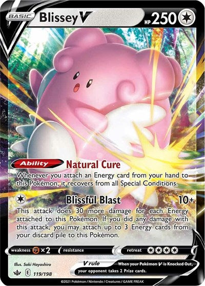 Blissey V (SWSH06) #119/198 Ultra Rare (Holofoil Near Mint) SWSH06: Chilling Reign Pokemon: 2021