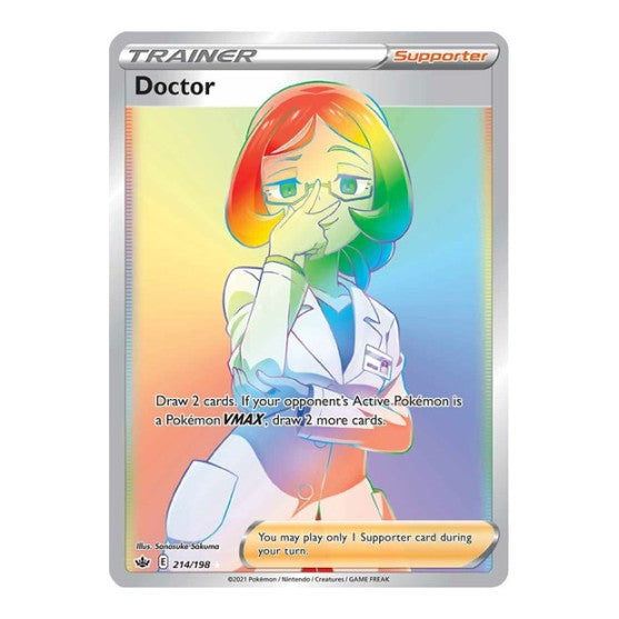 Doctor Secret (SWSH06) #214/198 Secret Rare (Holofoil Near Mint) SWSH06: Chilling Reign Pokemon: 2021