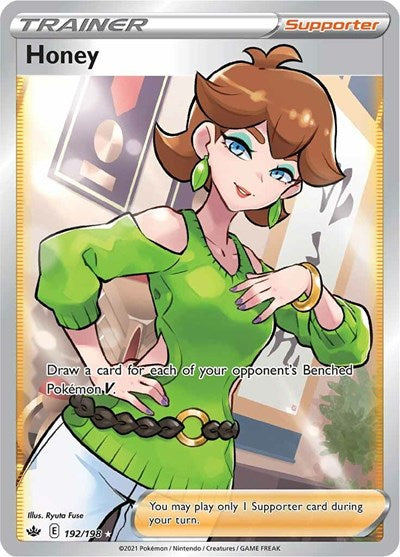 Honey (Full Art) (SWSH06) #192/198 Ultra Rare (Holofoil Lightly Played) SWSH06: Chilling Reign Pokemon: 2021