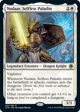 Nadaar Selfless Paladin (AFR) #27 Rare (Foil Lightly Played) Adventures in the Forgotten Realms Magic: 2021