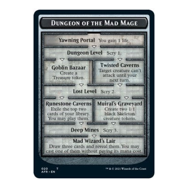 Dungeon of the Mad Mage // Goblin Double-Sided Token (AFR) #20 // 12 Token Adventures in the Forgotten Realms Magic: The Gathering: 2021