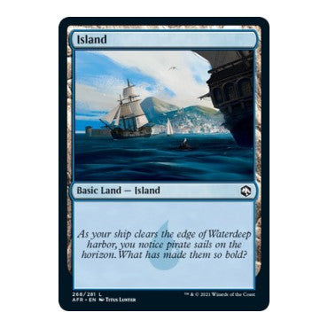 Island 268 (AFR) #268 Land (Foil Lightly Played) Adventures in the Forgotten Realms Magic: The Gathering: 2021