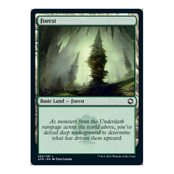 Forest 280 (AFR) #280 Land (Foil Lightly Played) Adventures in the Forgotten Realms Magic: The Gathering: 2021