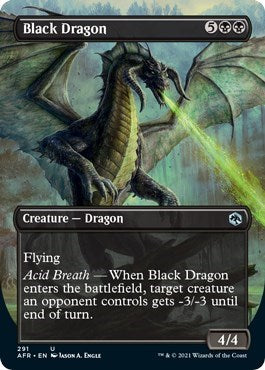 Black Dragon Borderless (AFR) #291 Uncommon (Lightly Played) Adventures in the Forgotten Realms Magic: The Gathering: 2021